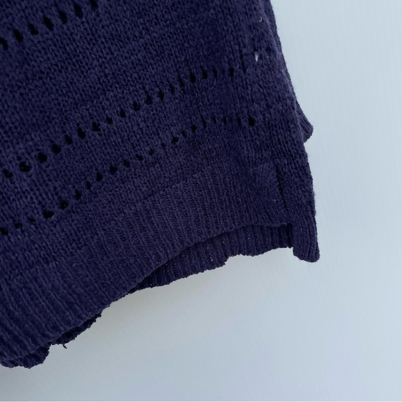 Elegant Navy Crew Neck Sweater - Picture 5 of 6